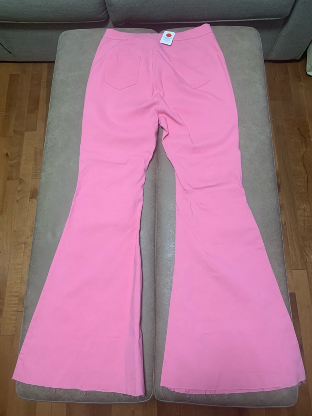 Daisy Women’s Pink Stretch Distressed Raw Hem Flared Leg Jeans NEW Size 2X - Picture 6 of 7